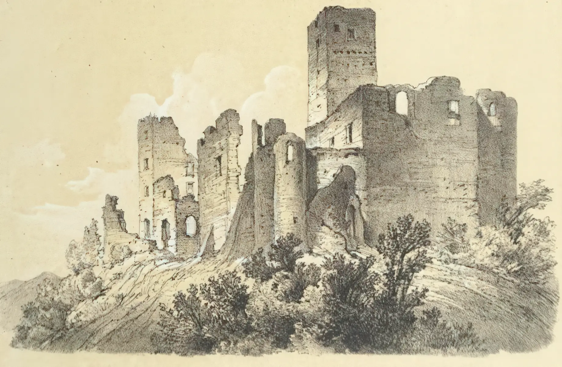 Ruine Schmirnberg nach Carl Reichert 1865