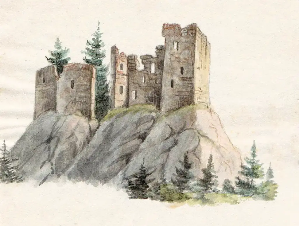 Ruine Ehrenfels um 1850 nach Wilhelm Leifer