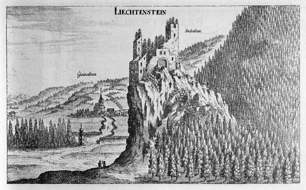Ruine Liechtentein um 1680
