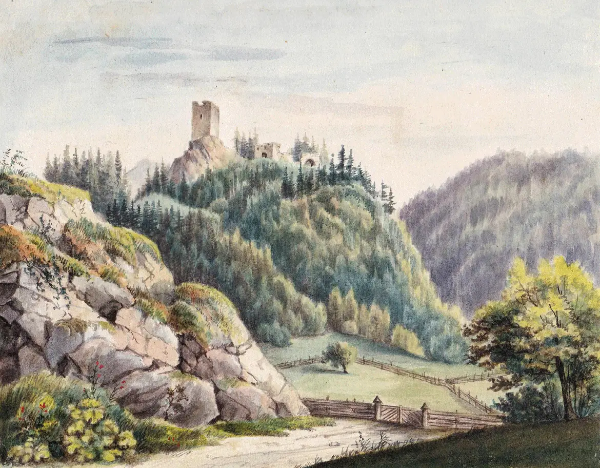 Offenburg um 1850 auf einem Aquarell nach Wilhelm Leifer