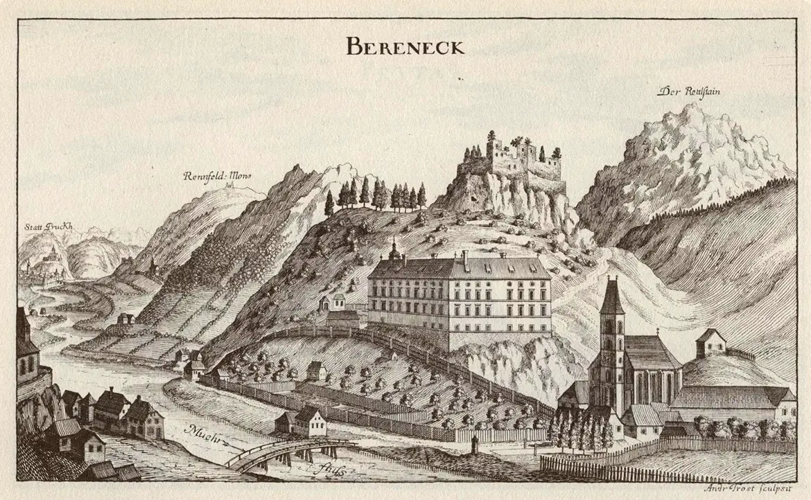 Schloss und Ruine Pernegg nach Georg Matthäus Vischer um 1680