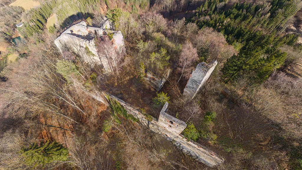 Voransicht zur virtuellen Tour der Burg-Ruine Pfannberg bei Frohnleiten in der Steiermark