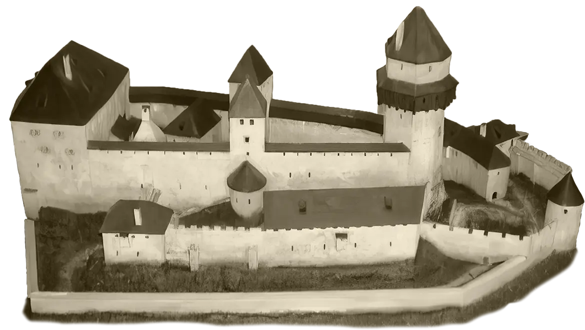 Rekonstruktion der Burg Pfannberg als Gipsmodel