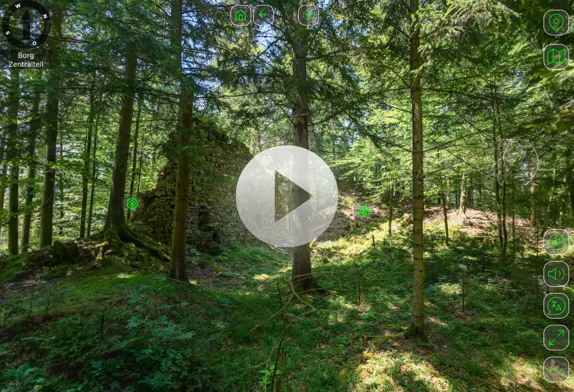 Start der VR-Tour Burgruine Alt-Leonroth