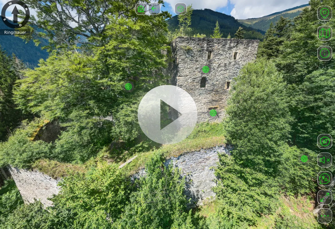 Start der VR-Tour Burgruine Hauenstein