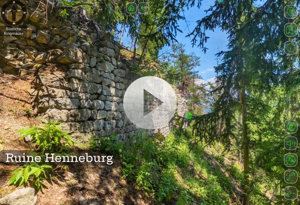 Start der VR-Tour Burgruine Henneburg