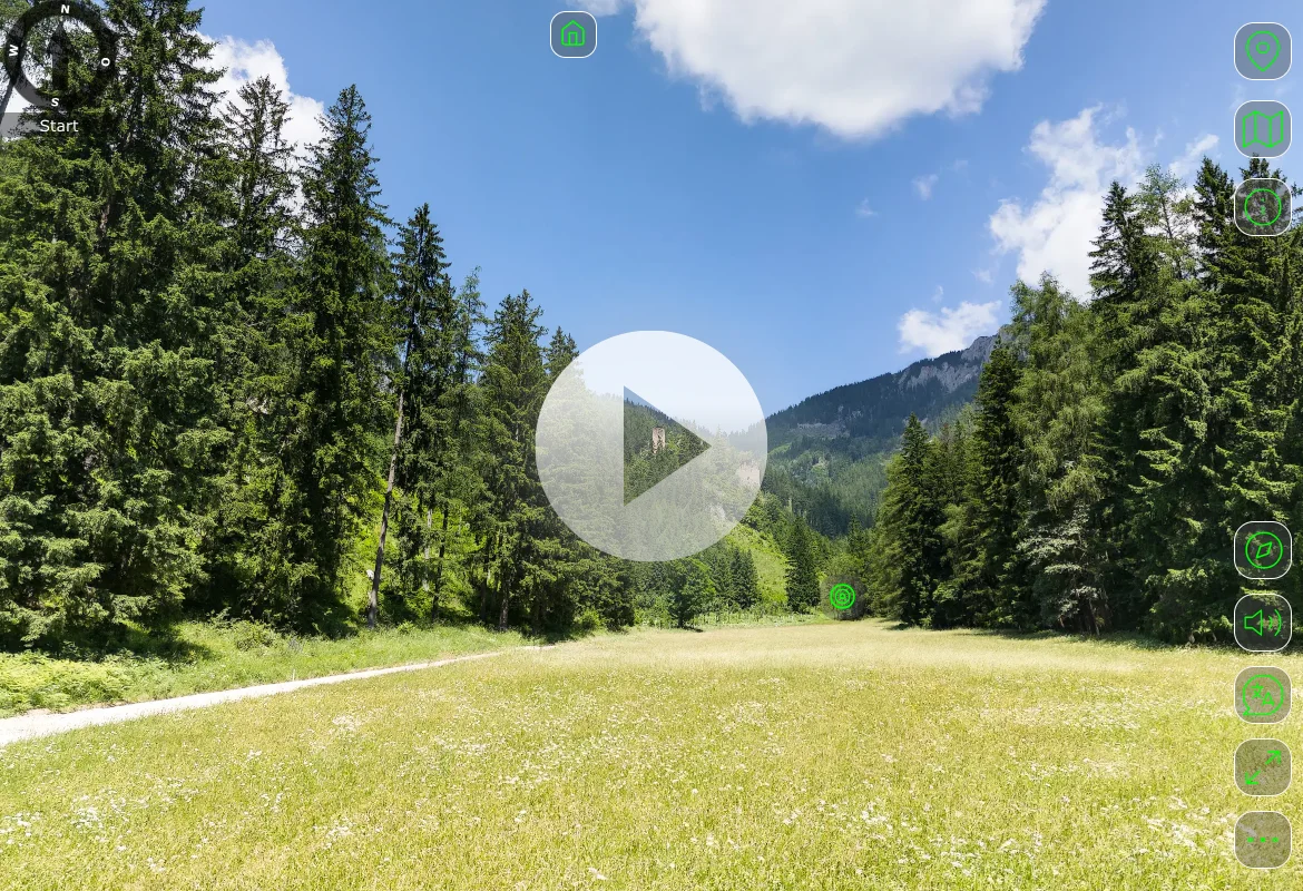 Start der VR-Tour Burgruine Kammerstein