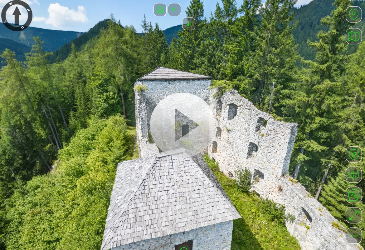 Start der VR-Tour Burgruine Klingenstein