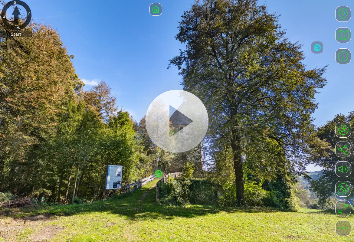 Start der VR-Tour Burgruine Lubgast