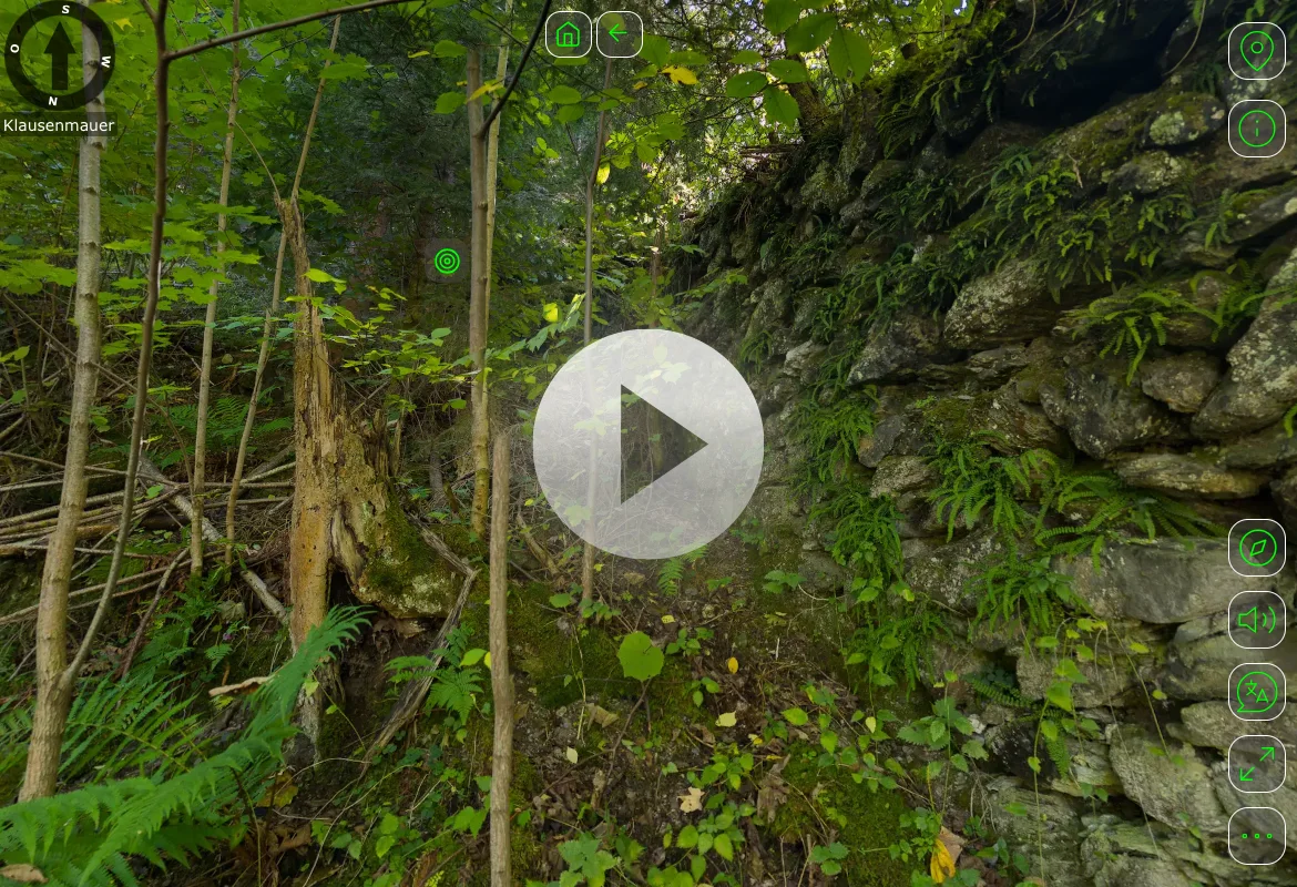 Start der VR-Tour Klausenruine Selztal