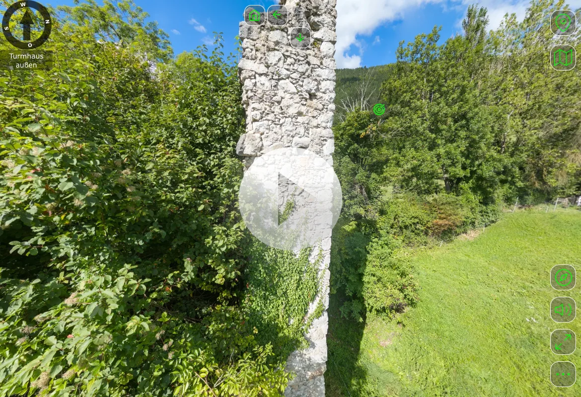 Start der VR-Tour Burgruine Stainach