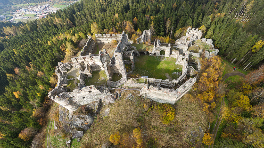 Voransicht zur virtuellen Tour Burg-Ruine Steinschloss bei Scheifling in der Steiermark