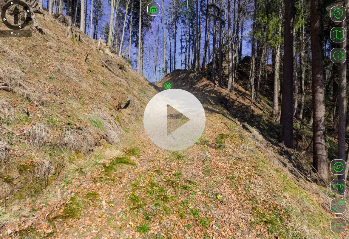 Start der VR-Tour Burgruine Spangstein