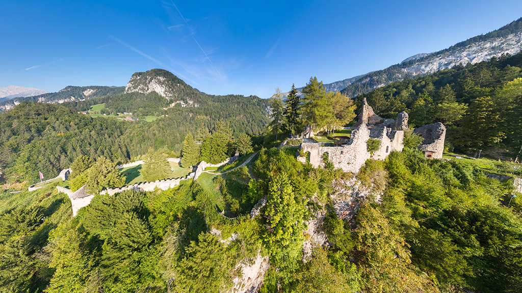 Voransicht zur virtuellen Tour Burg-Ruine Wolkenstein im Ennstal in der Steiermark